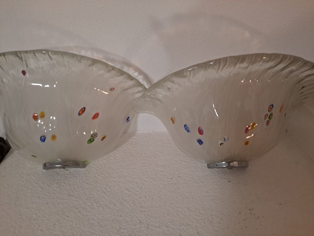 Pair of vintage murrano wall sconces