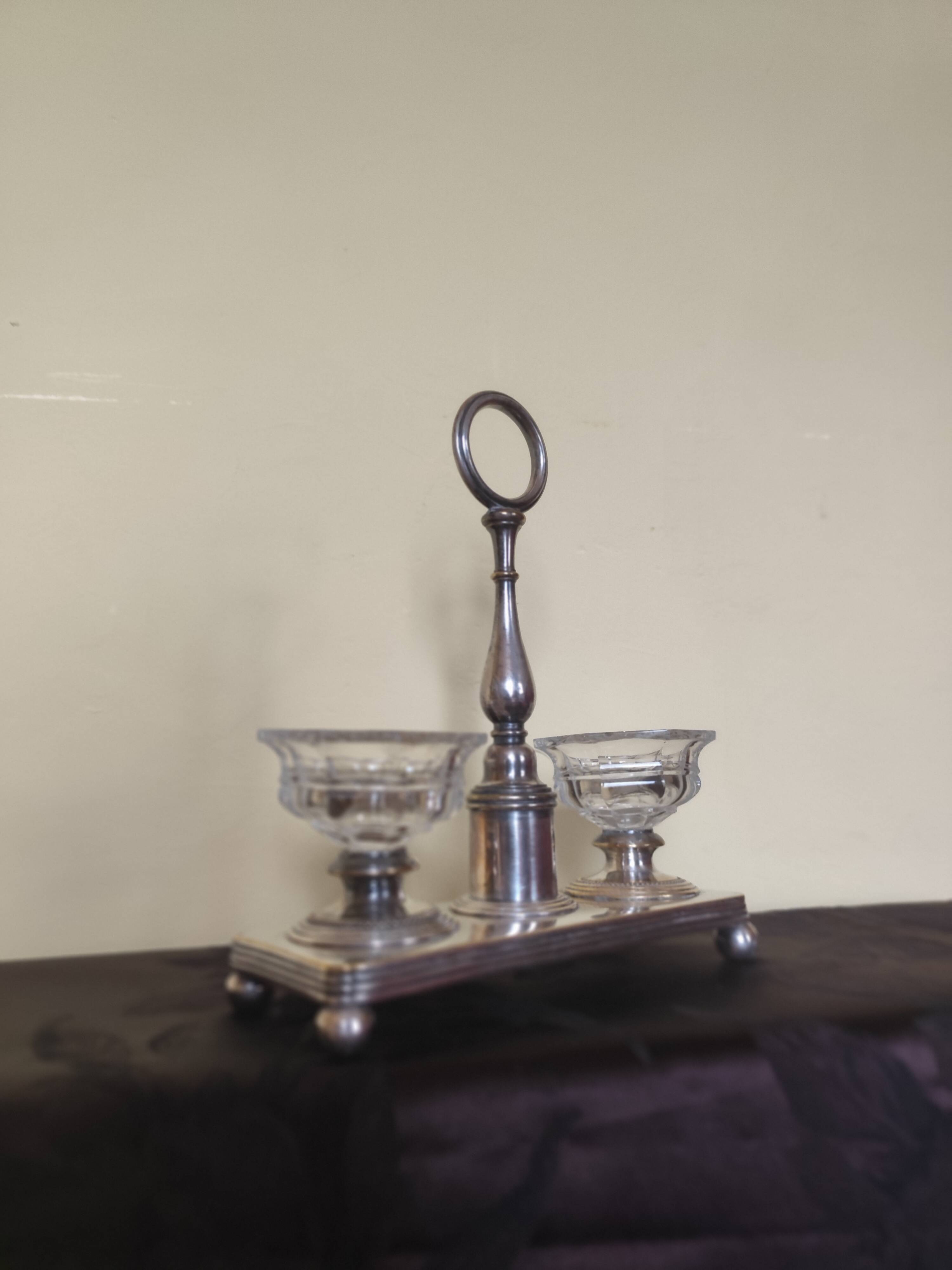 crystal and silver-plated metal salt and pepper shaker Christofle