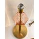 Set of Two Contemporary Italian Pink Glass Table Lamps With One