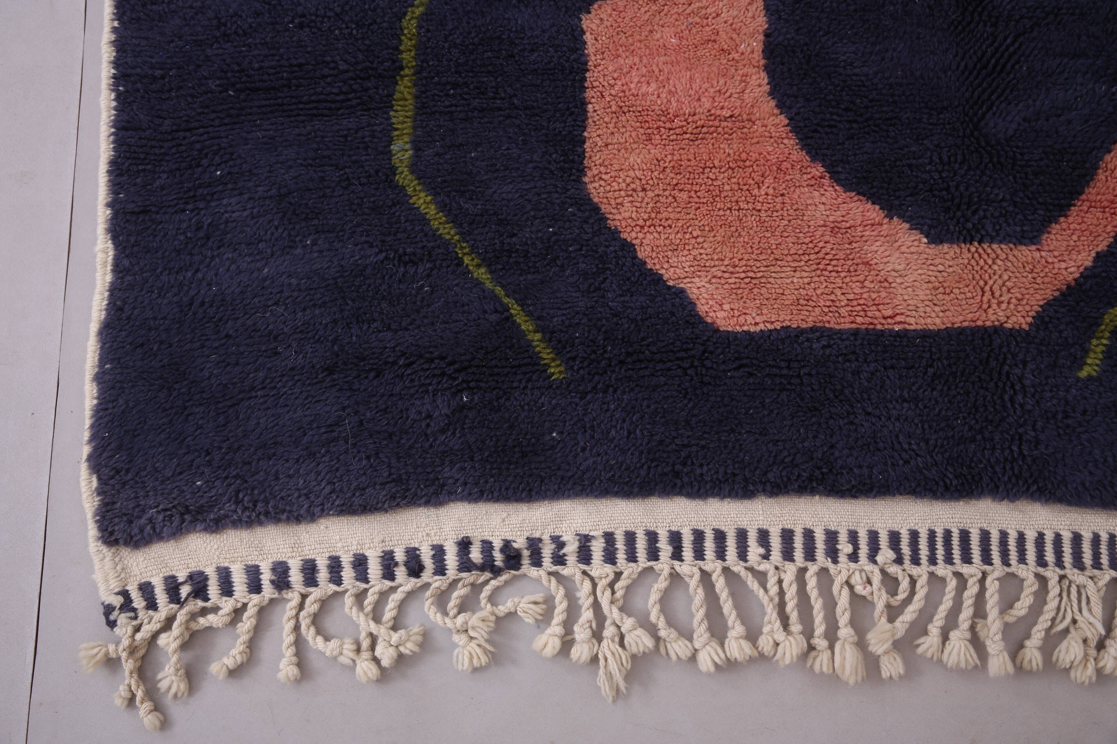 Vintage Abstract Beni Merirt Rug 180 x 225 cm, Beni Ourain Rug, Boho Rug