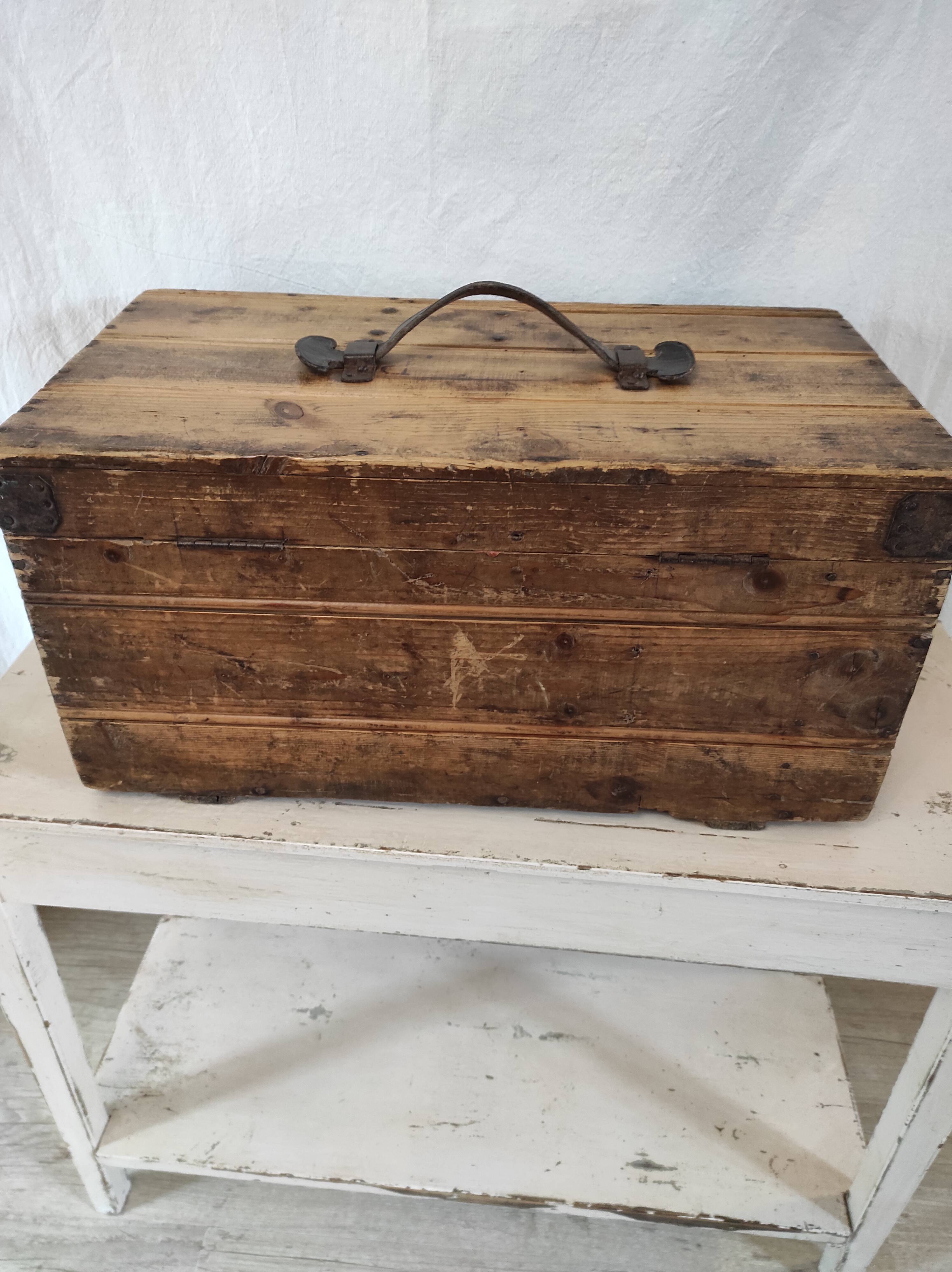 Old wooden workshop box