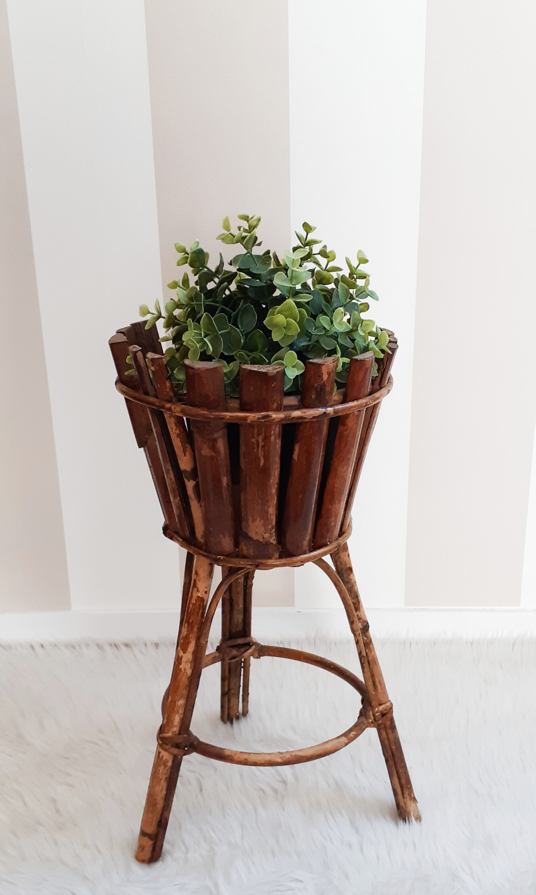 Rattan & wicker plant holder