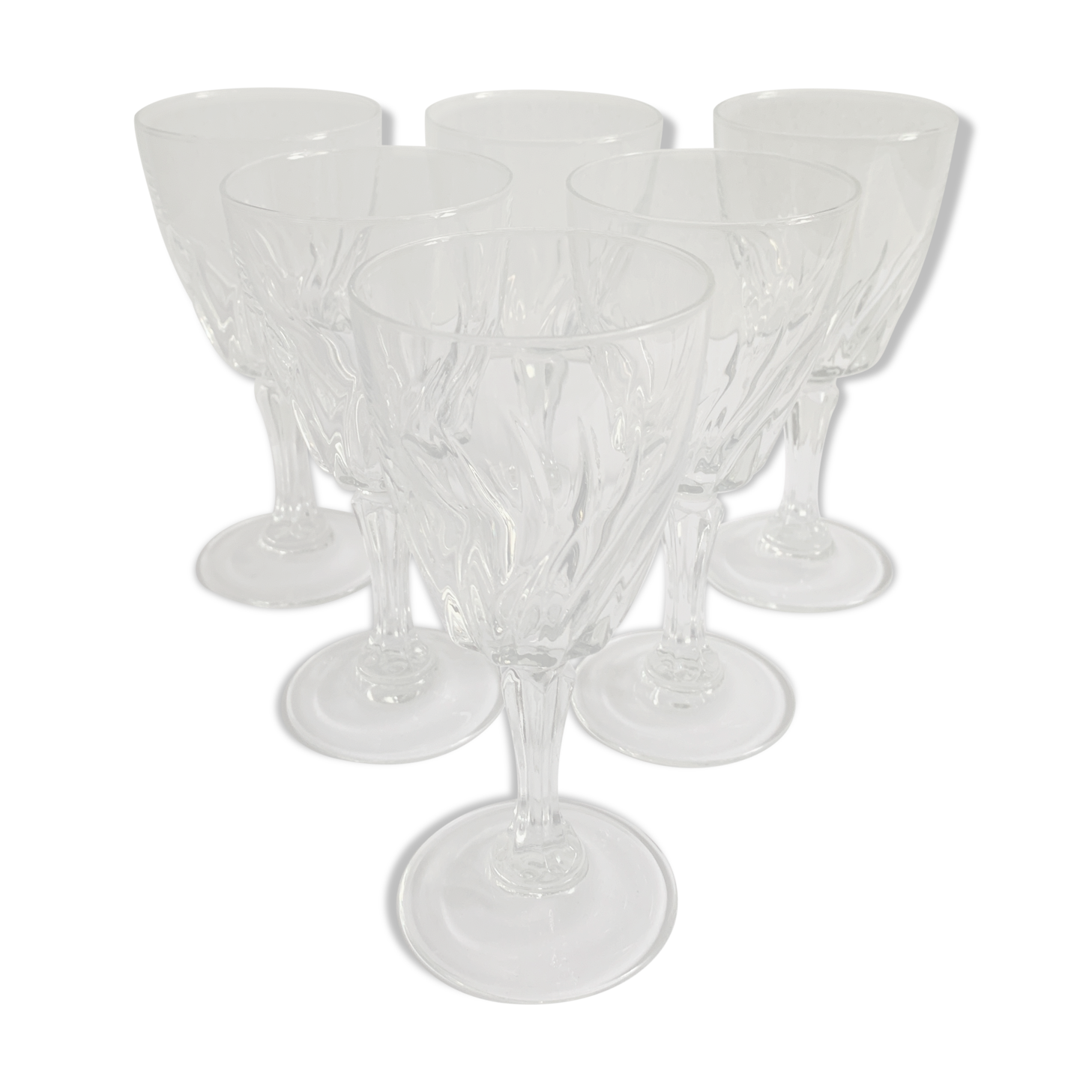 6 crystal wine glasses