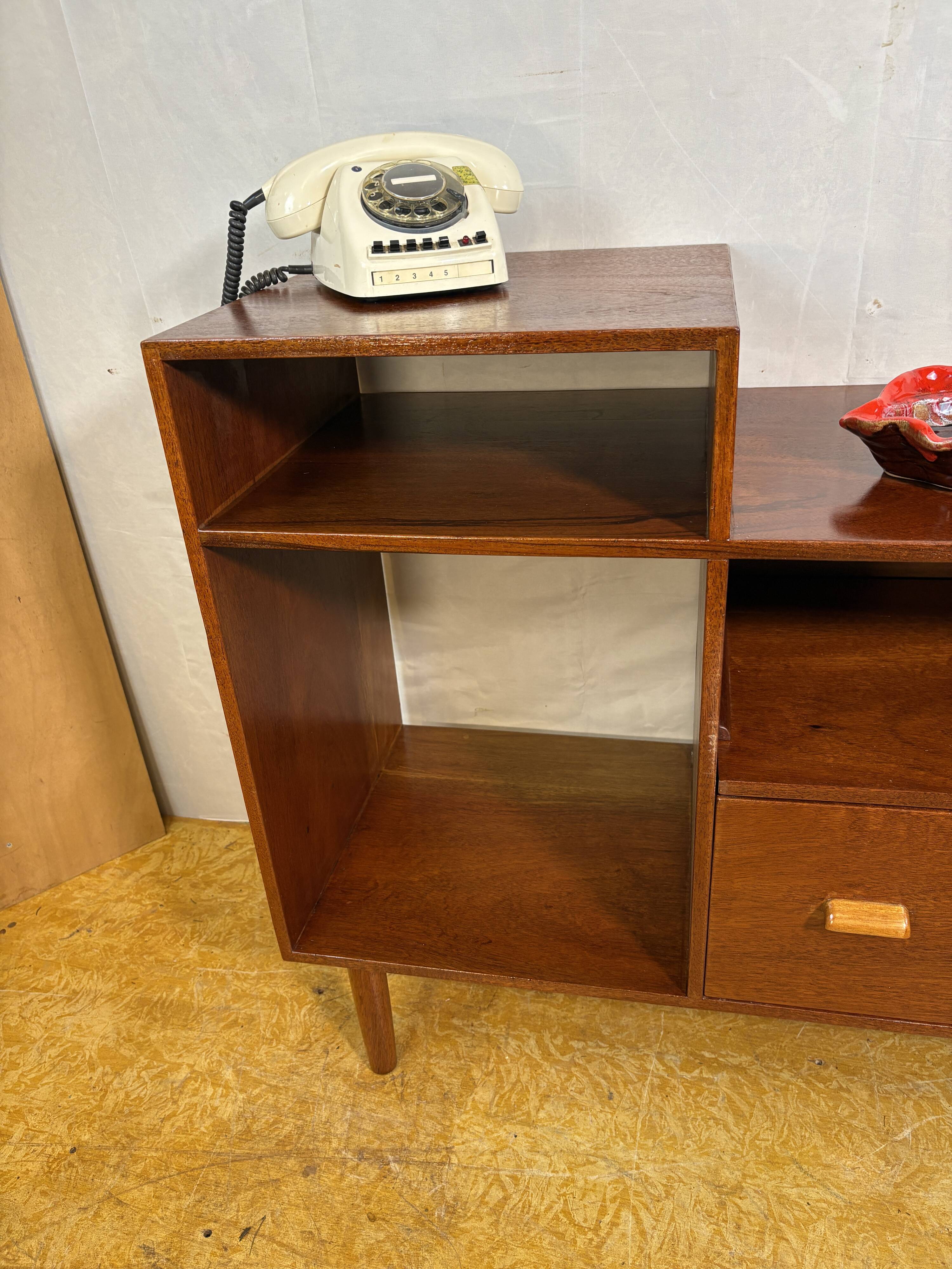Mid Century Retro Teak Telephone Seat / Media Cabinet (Circa 1960)  A super