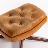 Pair of Danish Modern cognac leather hockers/ottomans, 1970’s