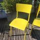 Pair of yellow plywood chairs
