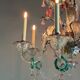 Multi-colored Murano glass Venetian chandelier with 7 light arms, circa 1920