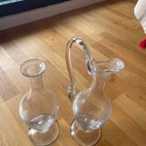 Large crystal carafes – set of 2 – 60/70 cm – Paris 1993