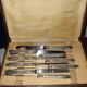 9 cheese/dessert knives silver metal blade Nogent