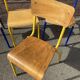 4 mismatched school chairs multicolor industrial vintage school community Mullca DELAGRAVE f