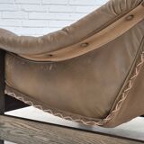 1970s, Scandinavian design, chair in safari style, original condition, leather.