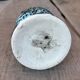 Vintage fat lava vase – turquoise red ceramic foam