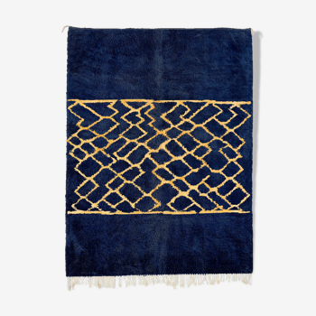 Tapis marocain moderne bleu foncé