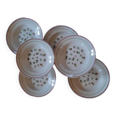 Assiettes creuses décor floral – années 50Assiettes creuses décor flor