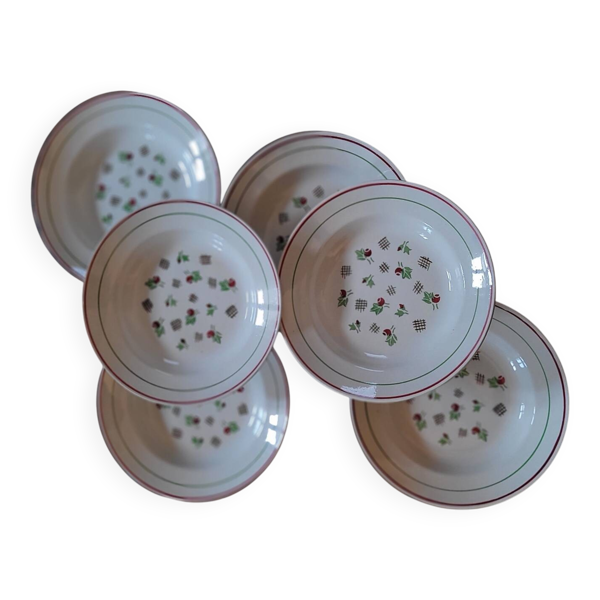 Assiettes creuses décor floral – années 50Assiettes creuses décor flor