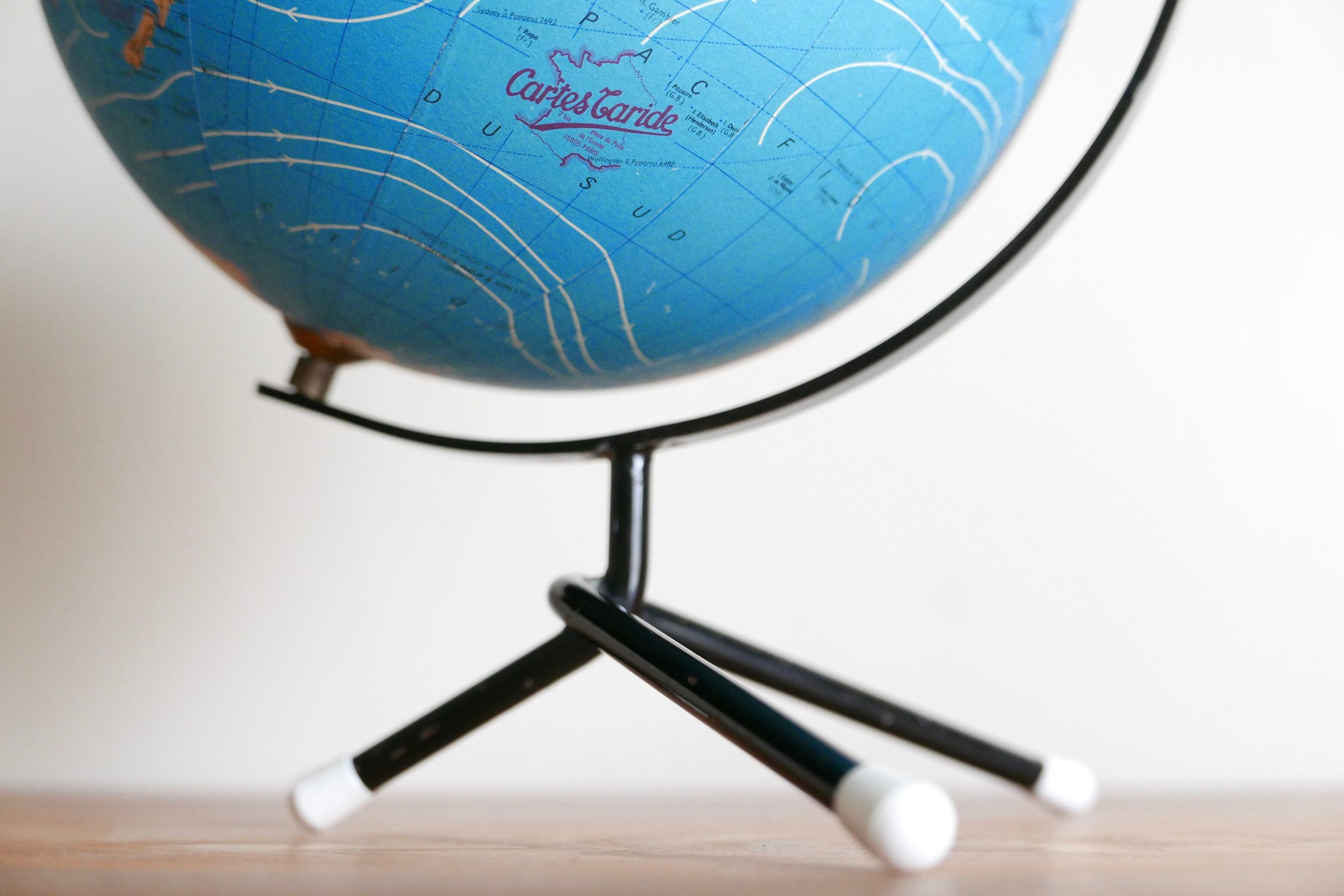 Tripod map maps Taride globe, 50 years