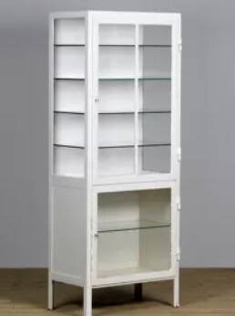 Iron and glass medical cabinet 1930s
