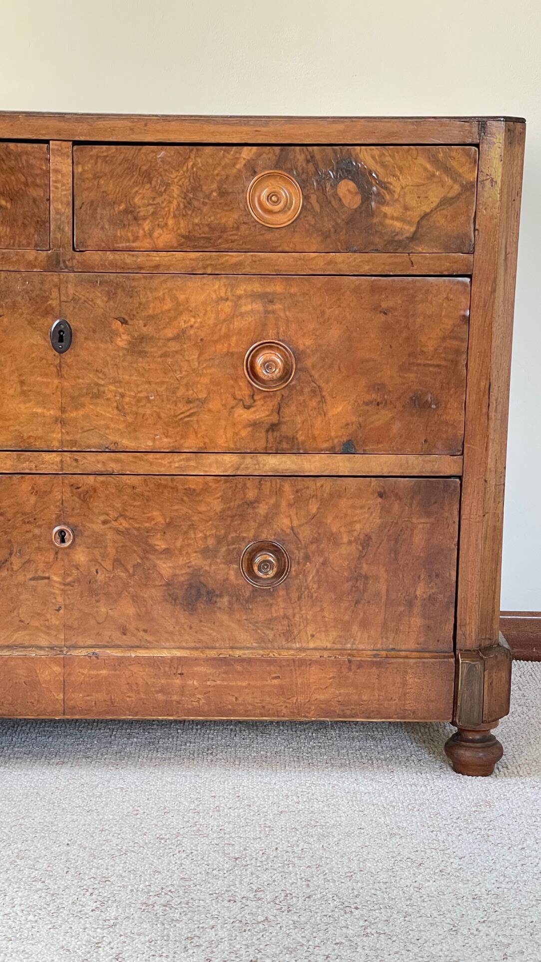 Antique Walnut and Solid Wood Commode