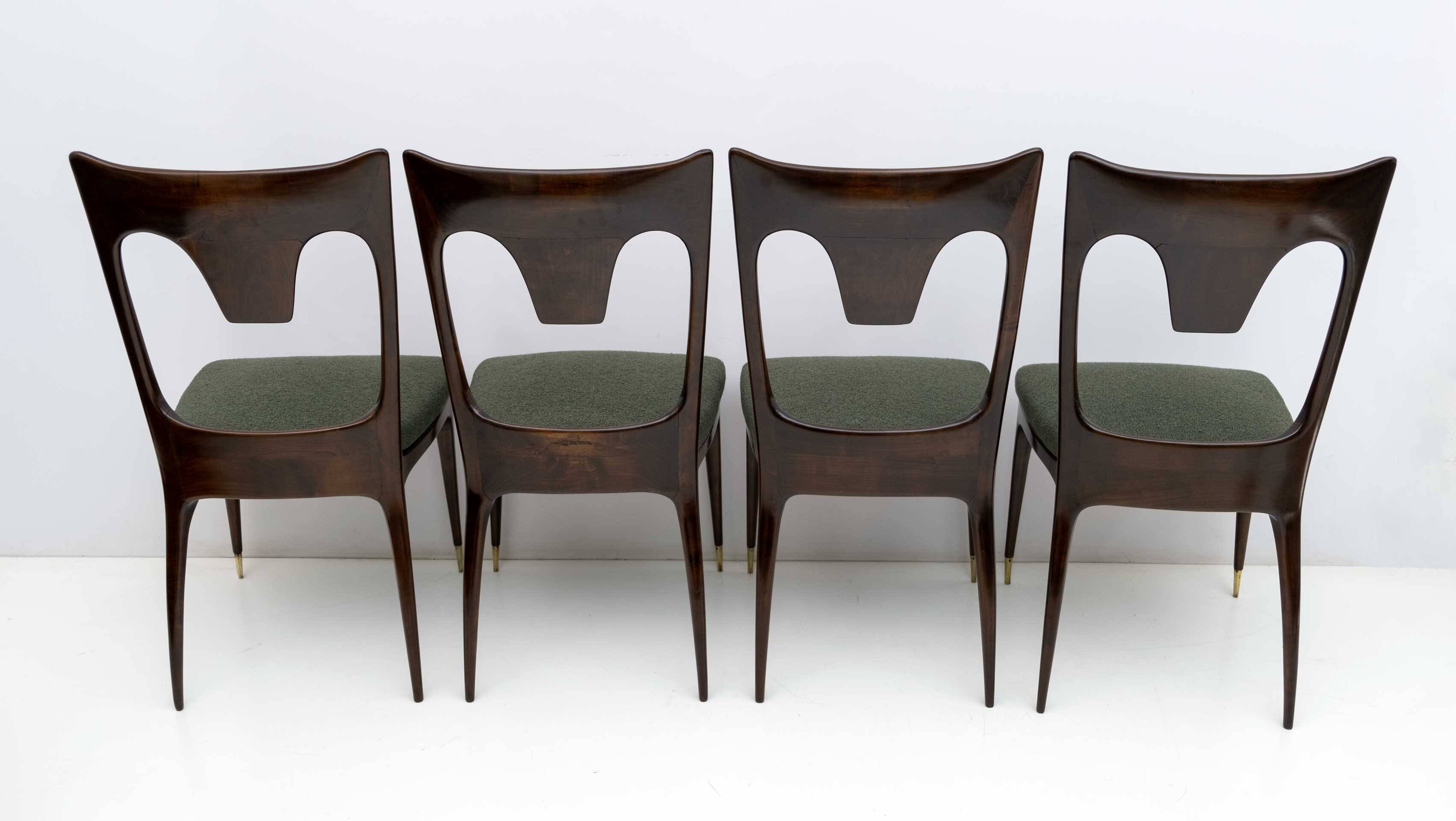 Ico & Luisa Parisi MidCentury Modern Italian Walnut and Bouclè Dining Chair
