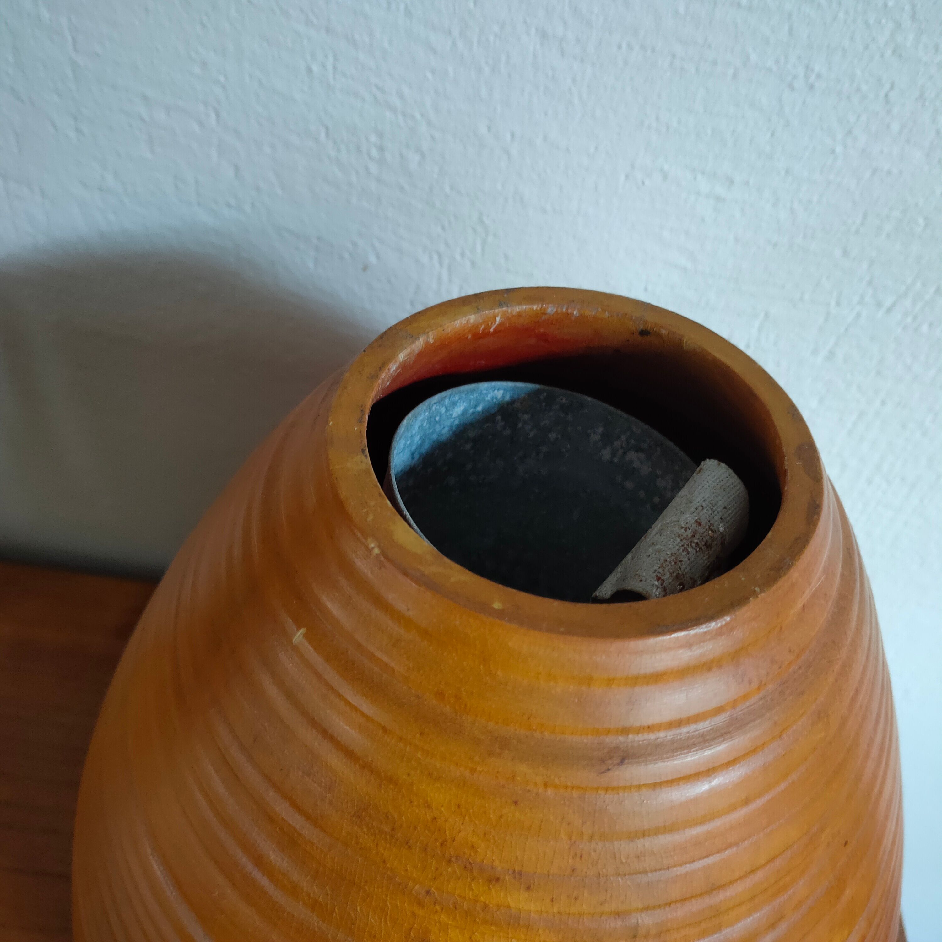 Turned pear wood vase