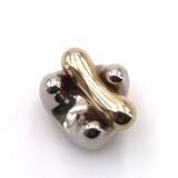 Gold and silver abstract sculpture, free form, 1970s