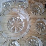 Vintage dessert service in cut glass