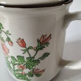 Vintage flowered stoneware teapot – 1970s