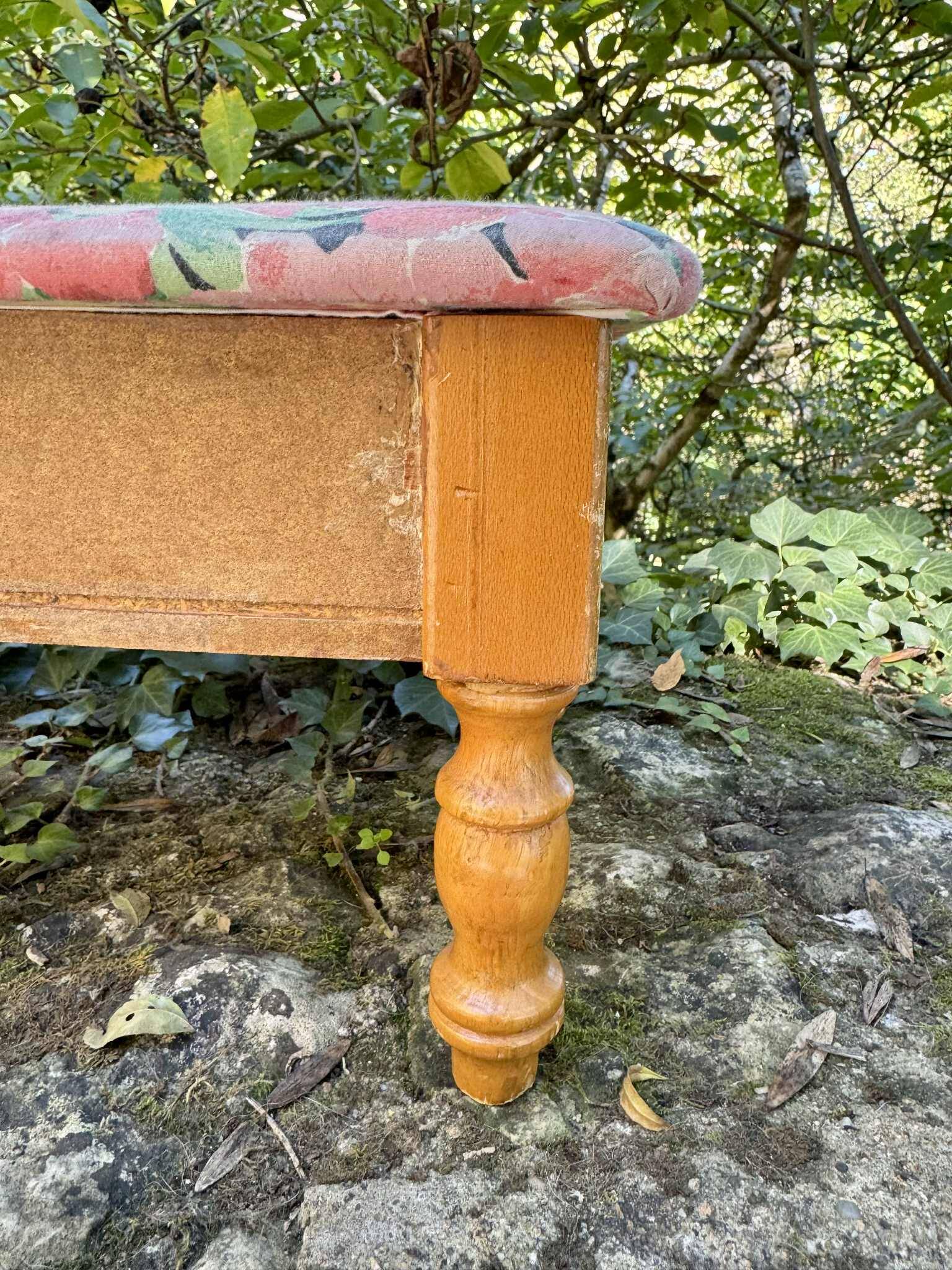 Vintage storage box footrest