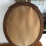 Ancien miroir ovale à fronton