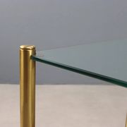 Vintage coffee table in brass and glass, Italian design, 1970s.