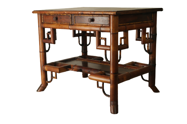 Old colonial style bamboo desk