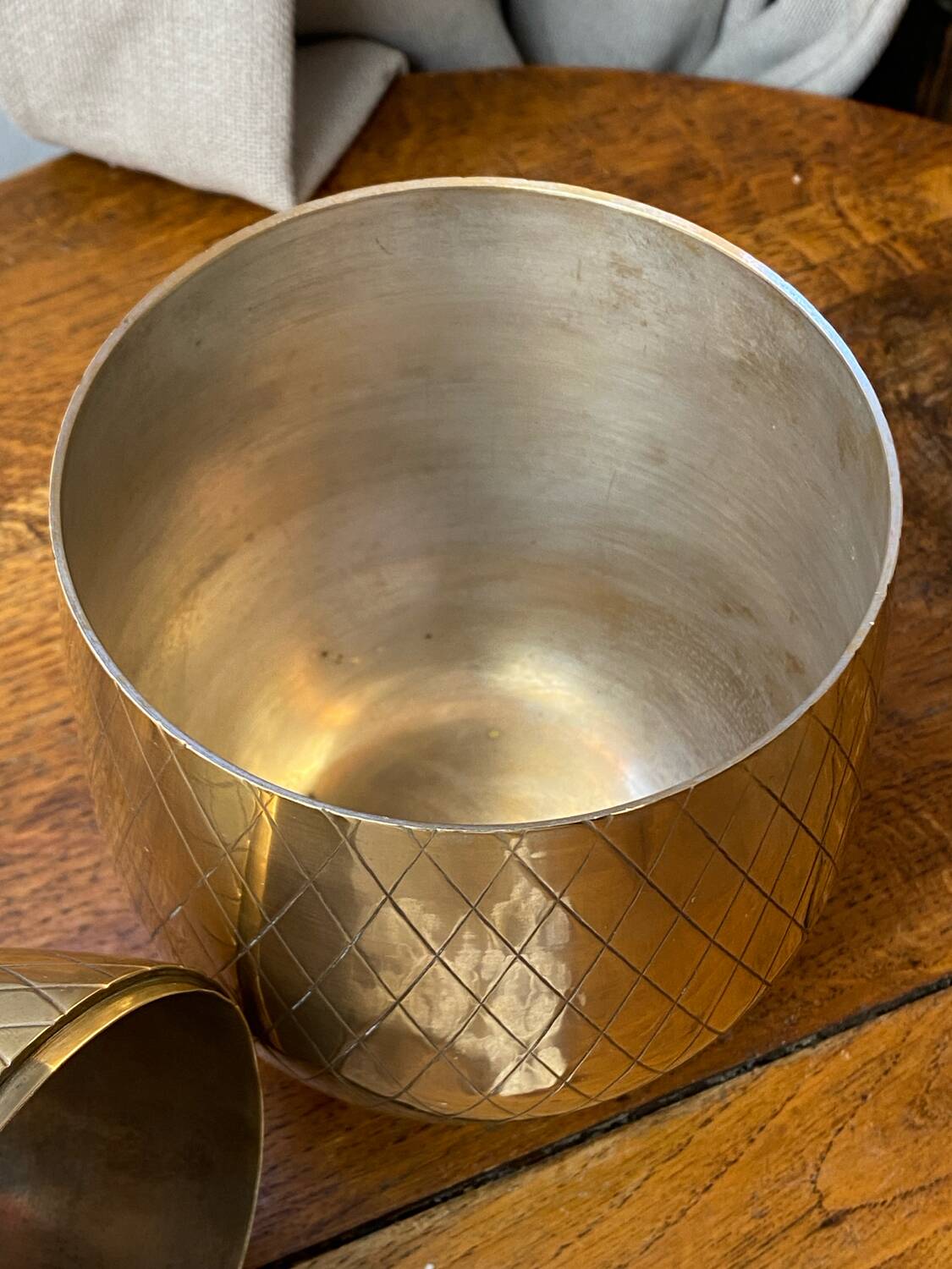Chiseled brass pineapple