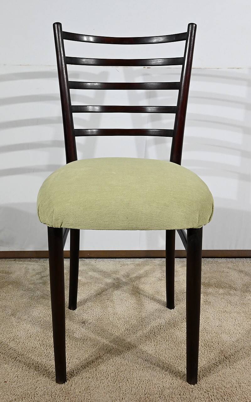 Suite of 4 Scandinavian Chairs in Stained Wood – 1960