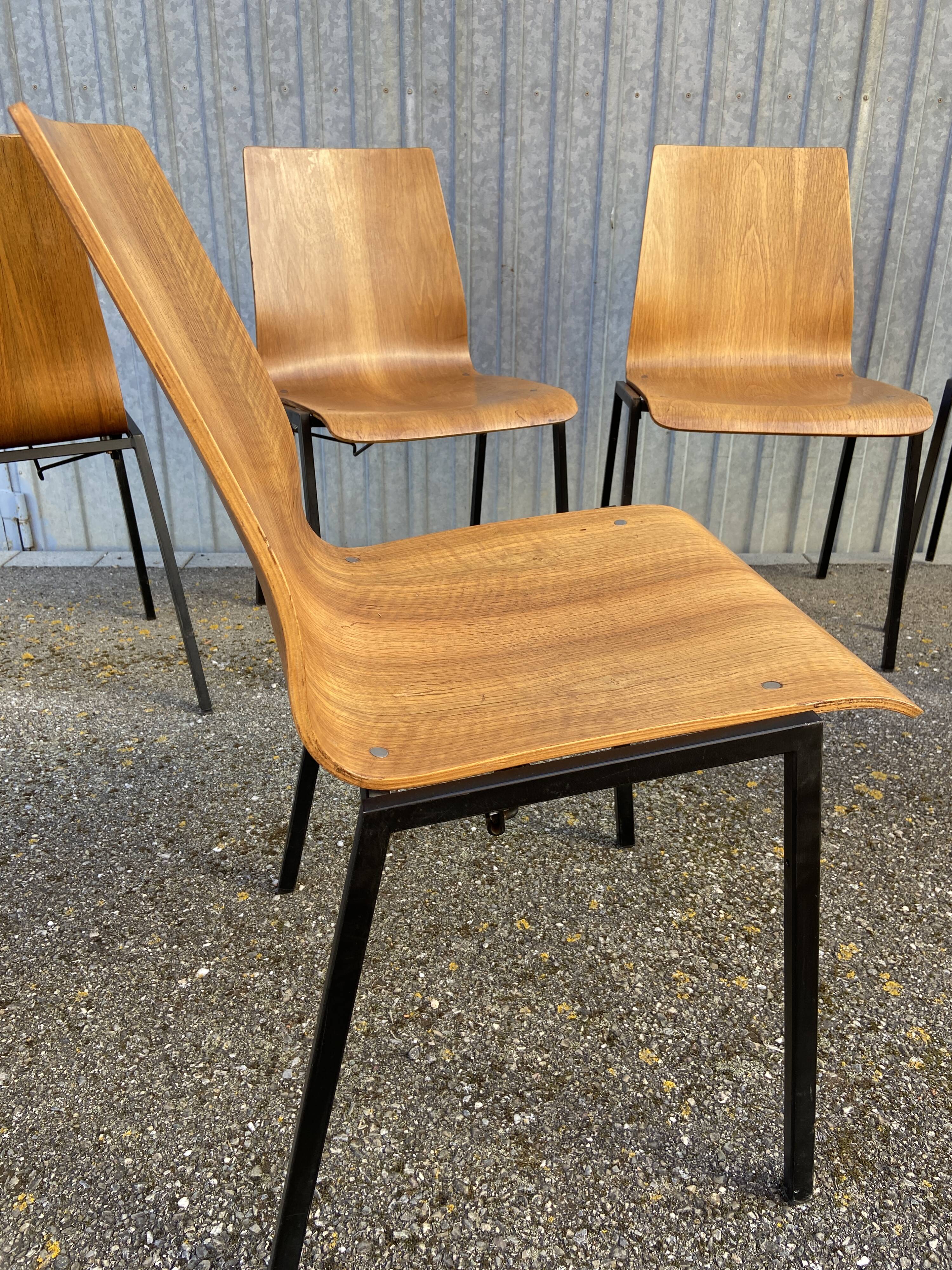 6 chairs Design Drabert Germany 1970 Scandinavian vintage