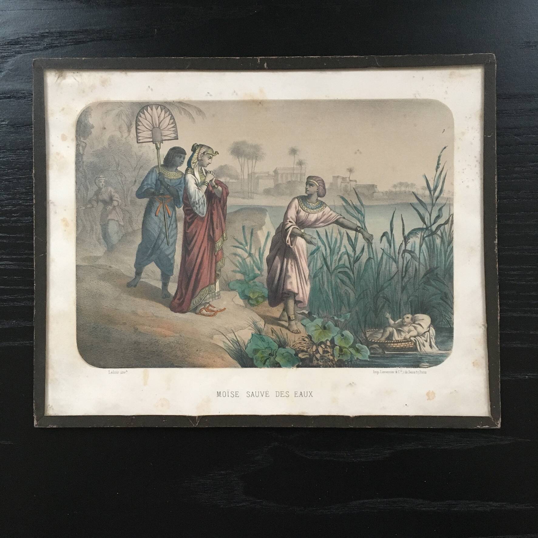 Illustration ancienne Moise sauvé des eaux