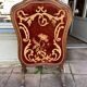 Antique fireplace screen in carved wood and embroidered velvet, Napoleon III.