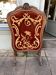 Antique fireplace screen in carved wood and embroidered velvet, Napoleon III.