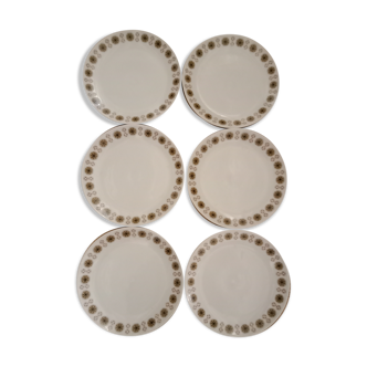 6 plates in Chauvigny porcelain