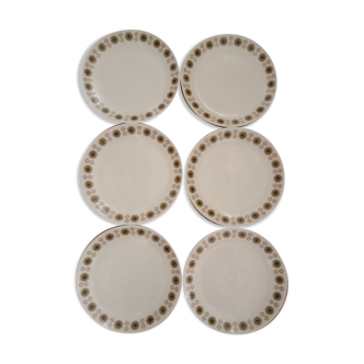 6 assiettes en porcelaine de Chauvigny