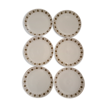 6 plates in Chauvigny porcelain