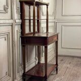 Bonheur du jour in mahogany and brass inlay, late 18th century