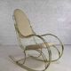 60s rocking chair in brass and ecru imitation leather