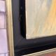 Abstract Lyrical Tableau Oil on Canvas Black and Gold Frame 1960s