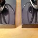 Bookends in marble and chrome metal