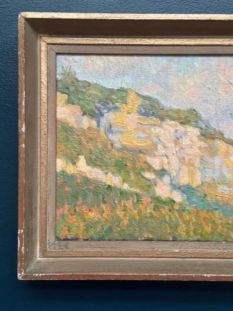 Original Swedish Oil on Canvas – “Landscape” by B. Hallberg – Signed – Vintage & Framed – 50 × 33 cm