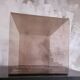 Rectangular piece of furniture or coffee table in smoked plexiglass by Michel Dumas.
