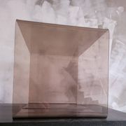 Rectangular piece of furniture or smoked plexiglass coffee table by Michel Dumas.