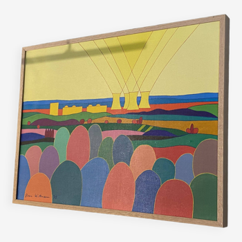 Tableau centrale colorée Pierre Wittmann 1978