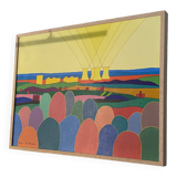 Tableau centrale colorée Pierre Wittmann 1978