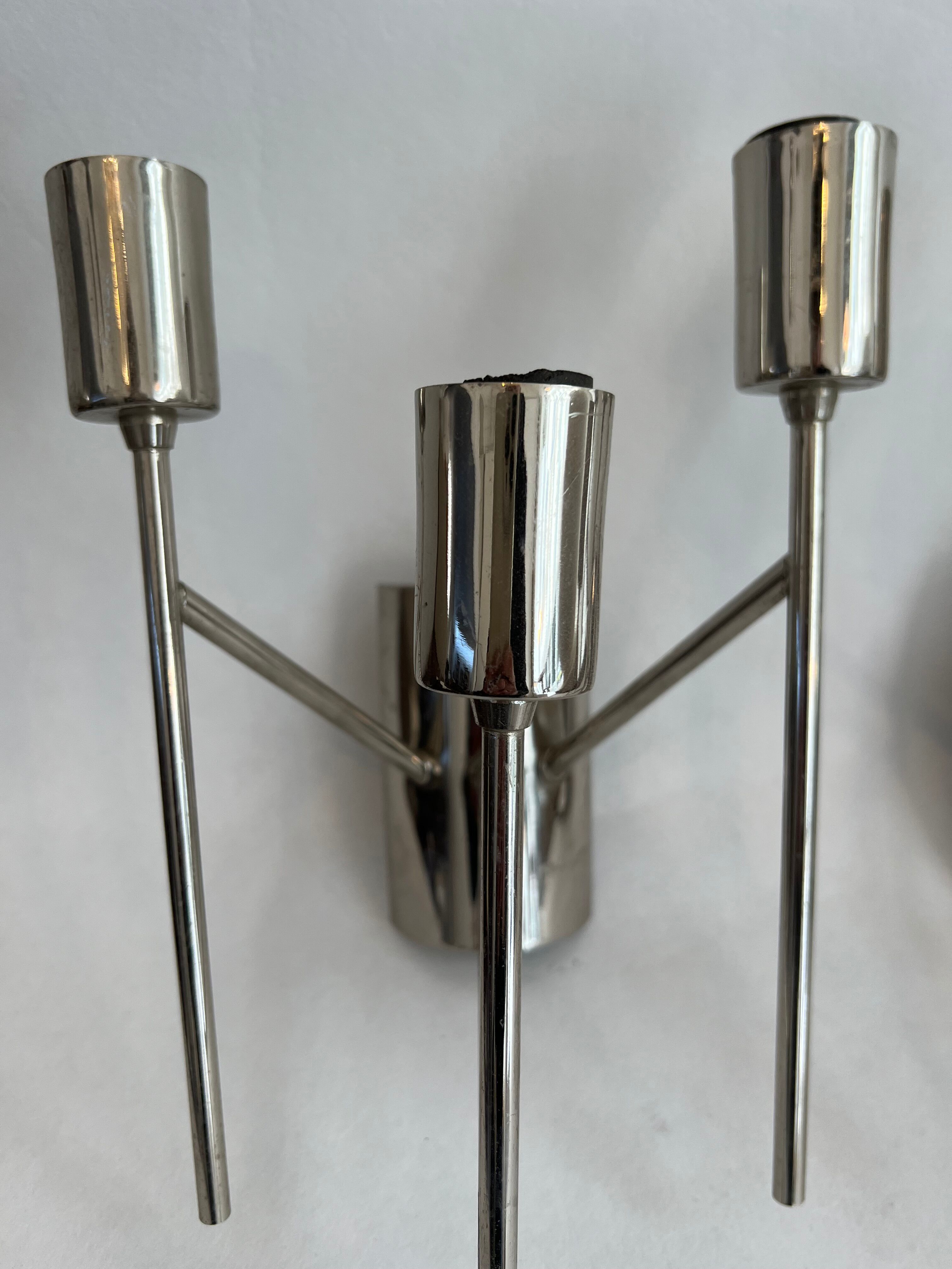 Set of three design wall lamps 1970